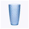 Set of Four Blue Geometric Acrylic Stemless Highball Glass