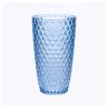 Set of Four Blue Geometric Acrylic Stemless Highball Glass