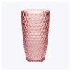 Set of Four Pink Geometric Acrylic Stemless Highball Glass