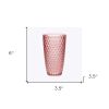 Set of Four Pink Geometric Acrylic Stemless Highball Glass