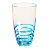 Set of Four Clear and Blue Swirl Acrylic Highball Glasses