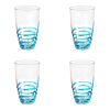 Set of Four Clear and Blue Swirl Acrylic Highball Glasses