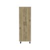 White And Natural 41" Kitchen Island Set With Storage