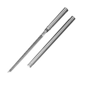 Portable Fruit Knife And Tea Knife, Longquan Laser-Patterned Overlord Tea Knife, Toy And Metal Ornament For Tea Ceremony (Color: White)